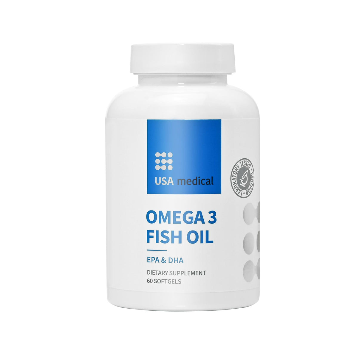 USA Medical Omega 3 Fish Oil Capsules 60 pcs
