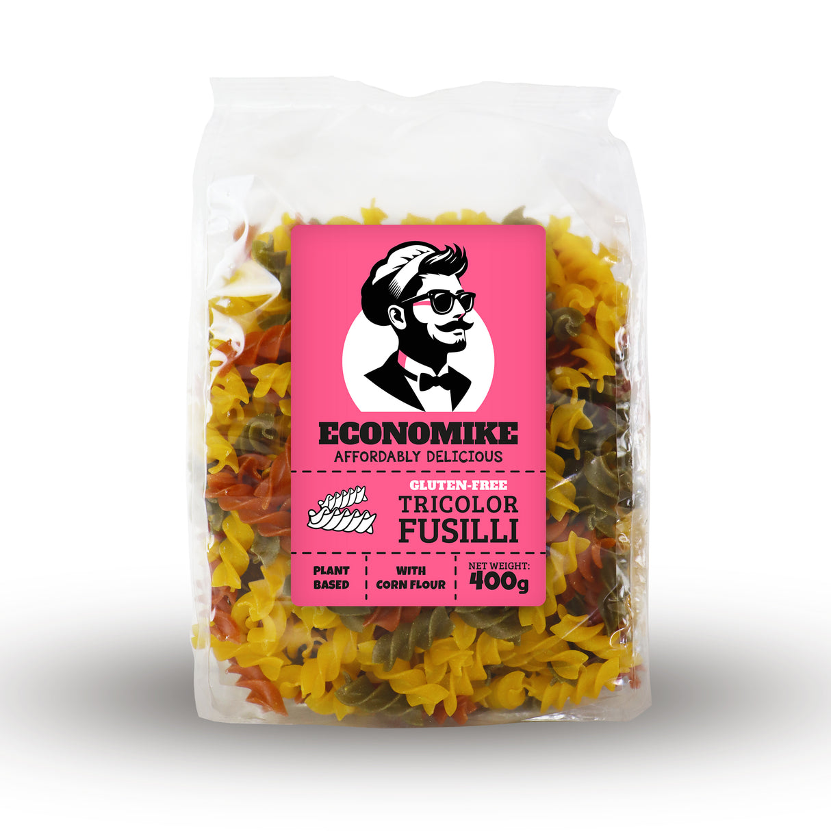 Economike Glutenfreie Mais-Tricolor-Fusilli-Nudeln 400 g