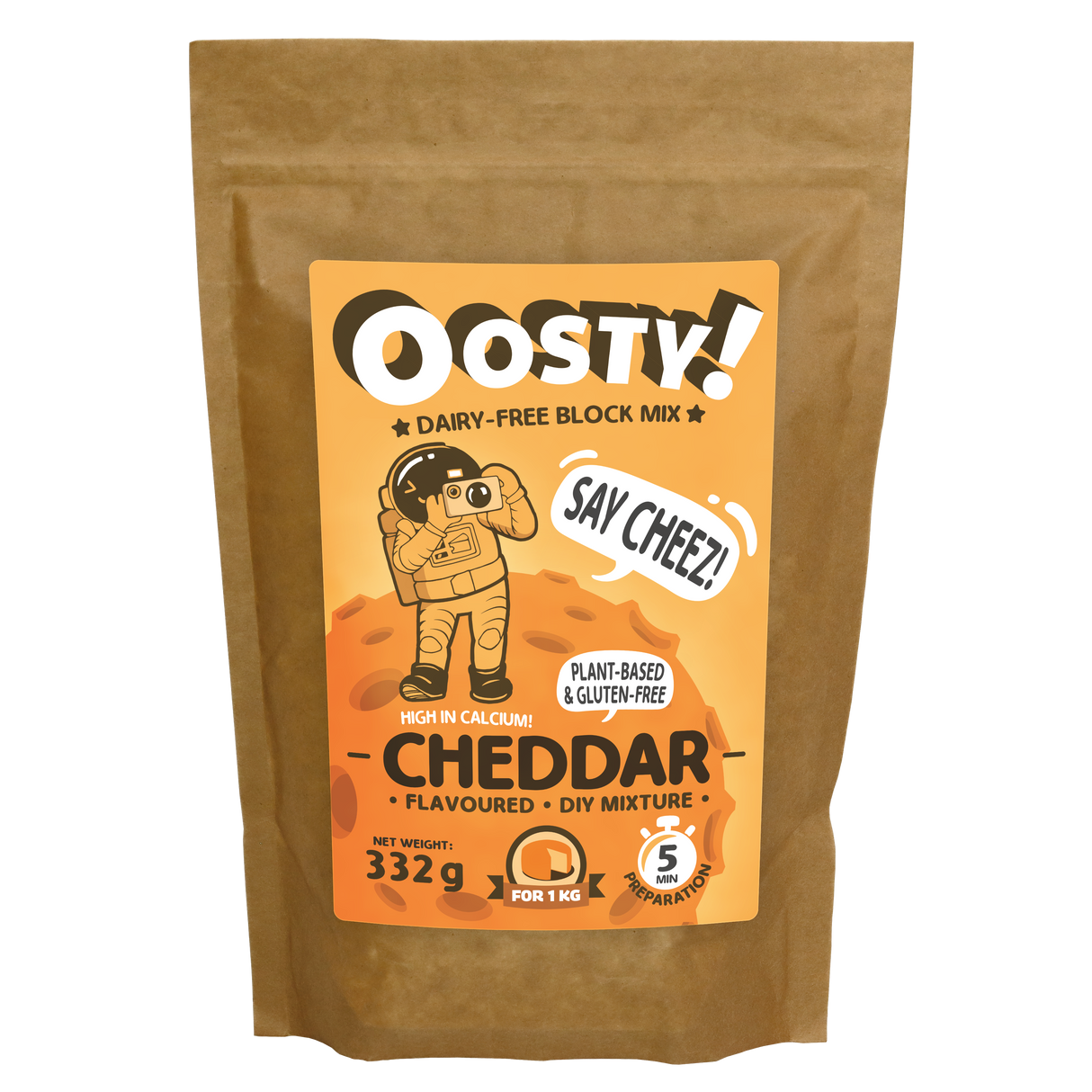 Oosty Cheddar-Geschmack pflanzliche Mischung 332g (Zur Zubereitung von 1kg pflanzlichem Block)