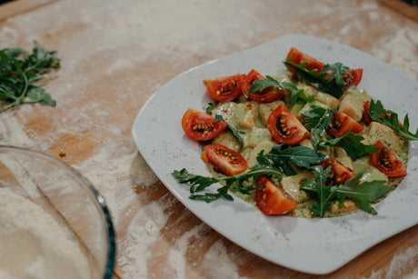 Sweet potato gnocchi with pesto