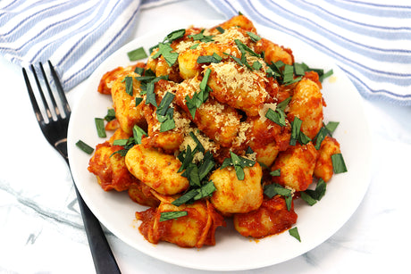 Tomato and celery gnocchi