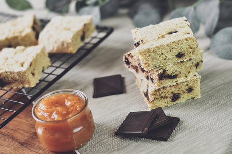 Chocolate jam slice