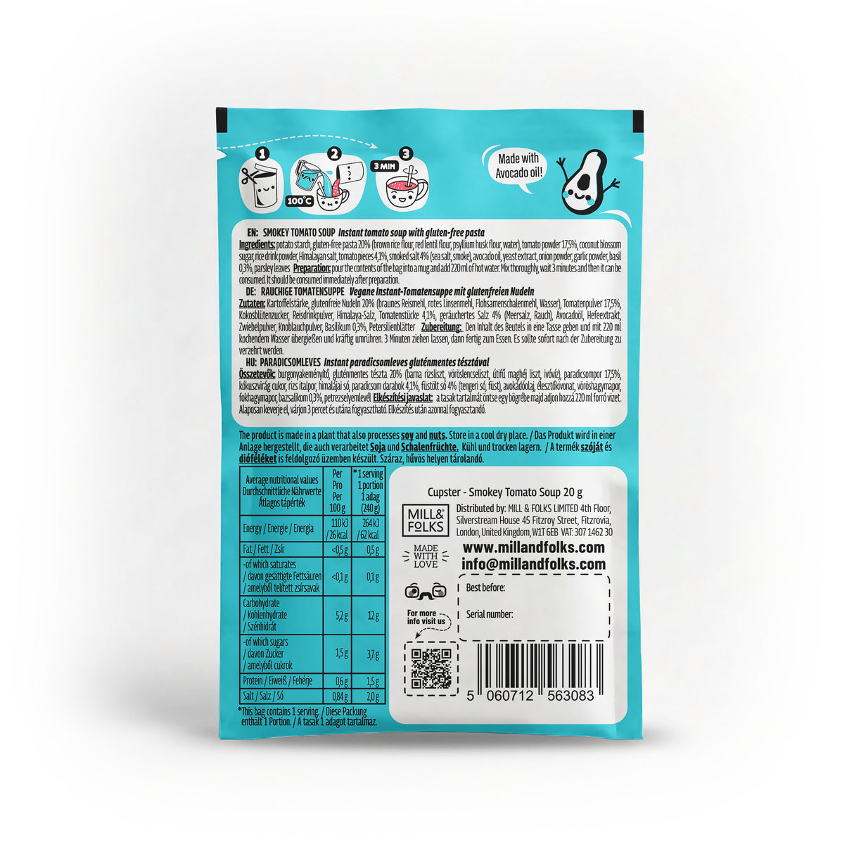 Cupster sofortige rauchige Tomatensuppe 10er Pack (10x20g)
