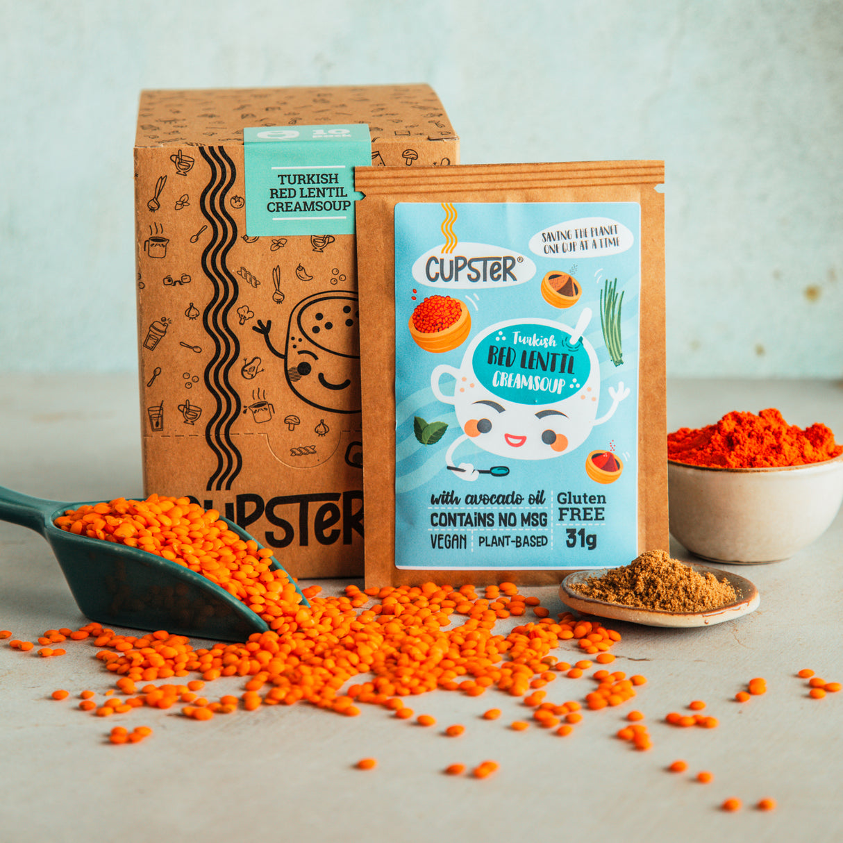 Cupster Instant türkische rote Linsencremesuppe 10er Pack (10x31g)