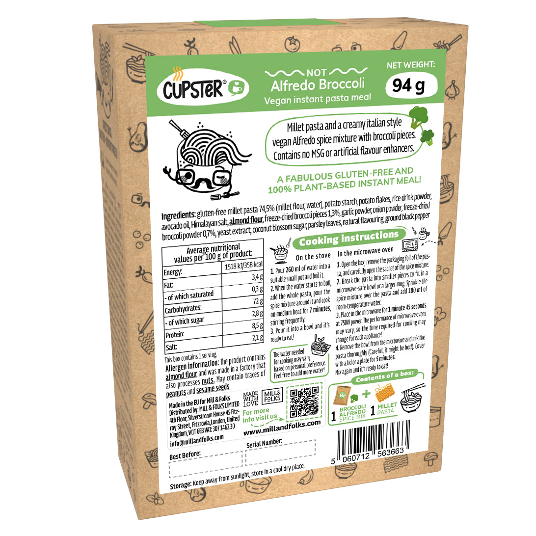 Cupster Instant Not Alfredo Brokkoli-Nudeln 94g