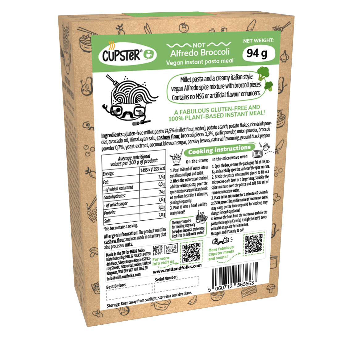 Cupster Instant Not Alfredo Brokkoli-Nudeln 94g