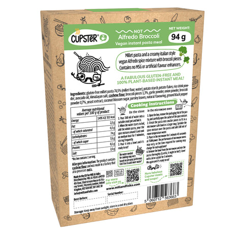 Cupster Instant Not Alfredo Brokkoli-Nudeln 94g