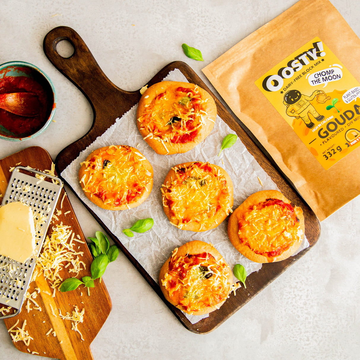 Oosty Gouda-Geschmack pflanzliche Mischung 332g (Zur Zubereitung von 1kg pflanzlichem Block)