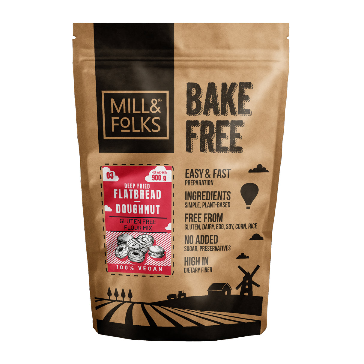 Bake-Free Frittierte Fladenbrote - Donut-Mehl-Mischung 900g