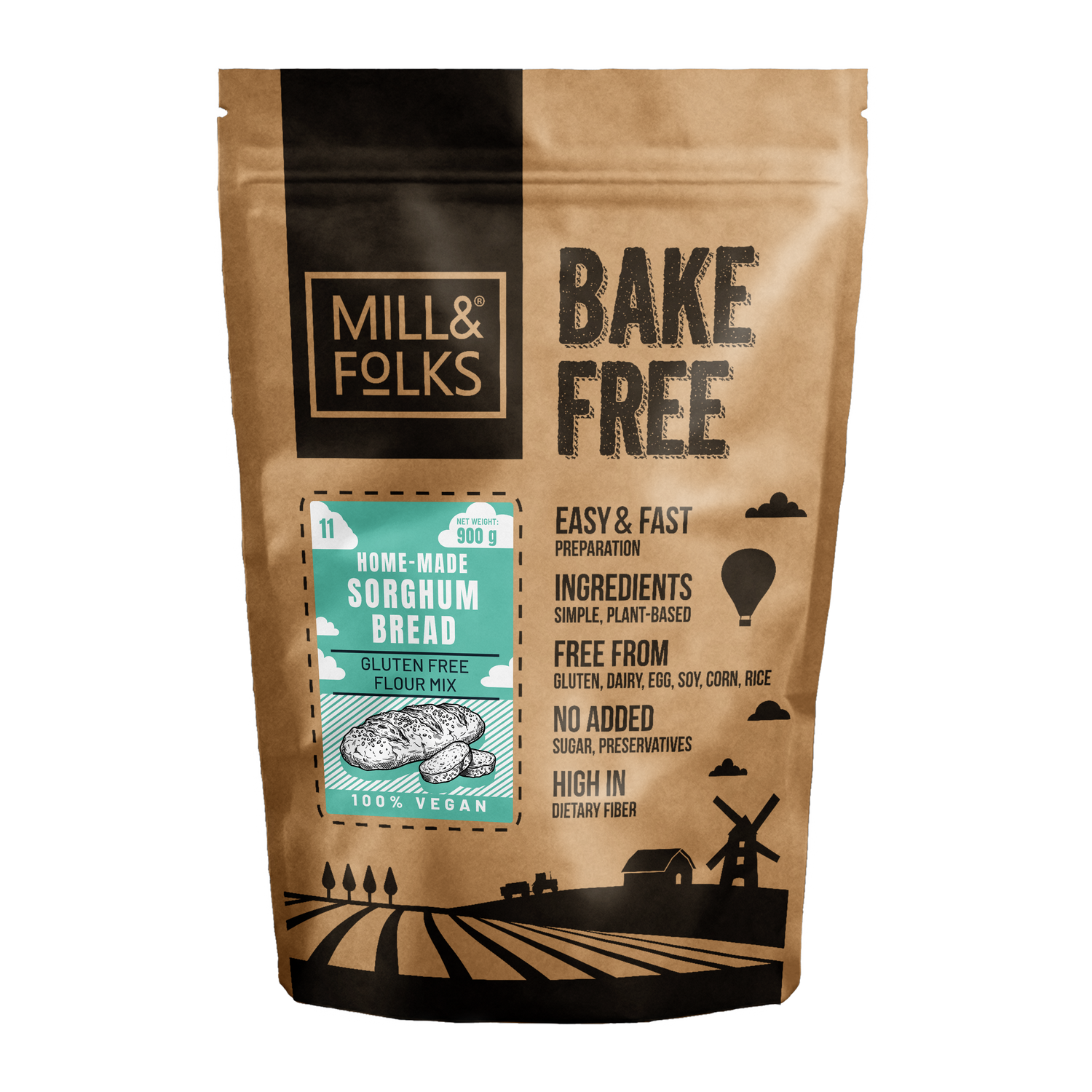 Bake-Free hausgemachte Sorghum-Brotmehlmischung 900g
