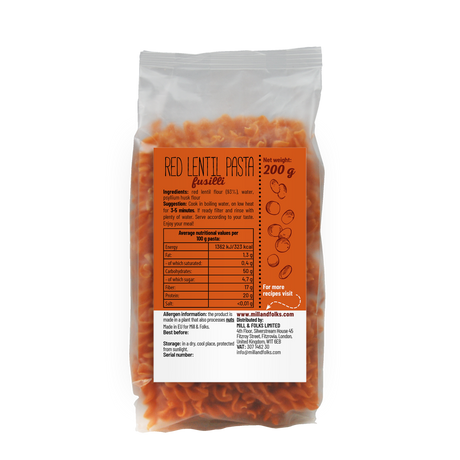 Easy Pasta Red lentil fusilli