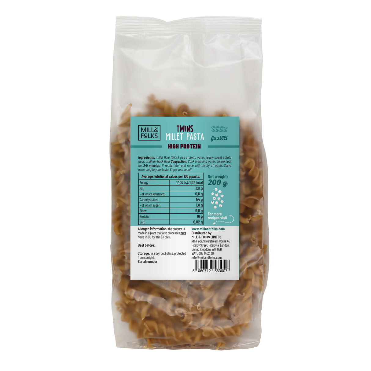 Twins millet pasta fusilli variety pack