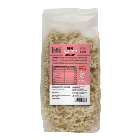 Twins Millet pasta low carb fusilli